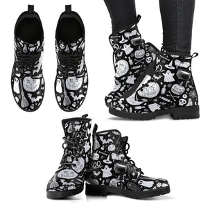 Spooky Black & White - Vegan Boots.