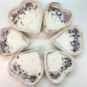 White Sage & Lavender Heart Dough Bowl Candle
