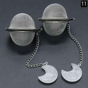 Crescent Moon Crystal Tea Strainer
