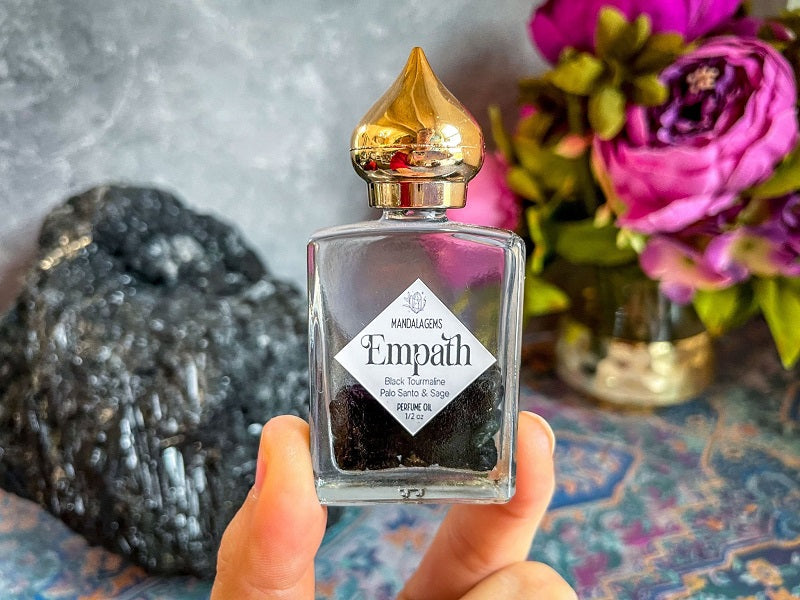 Empath Protection Crystal Infused Perfume Oil with Black Tourmaline