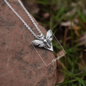 Gothic Moth Moon Necklace