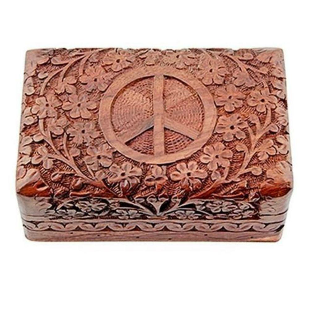 Peace sign wooden box