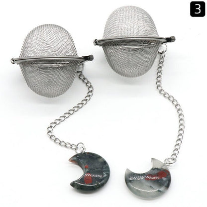 Crescent Moon Crystal Tea Strainer