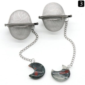 Crescent Moon Crystal Tea Strainer