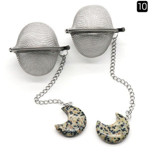 Crescent Moon Crystal Tea Strainer