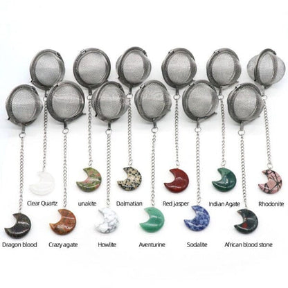 Crescent Moon Crystal Tea Strainer