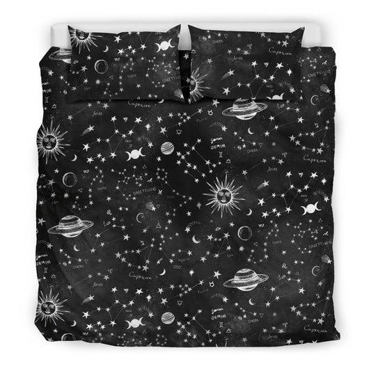 Astrology Map - Black Bedding Set