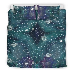 Astrology Map - Turquoise bedding set