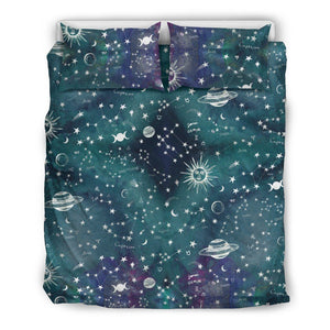 Astrology Map - Turquoise bedding set