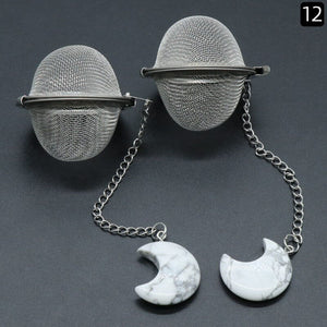 Crescent Moon Crystal Tea Strainer