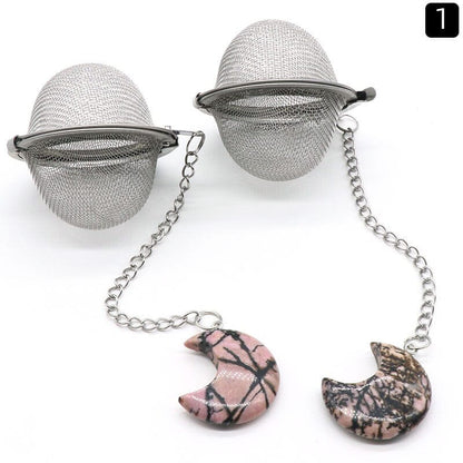 Crescent Moon Crystal Tea Strainer