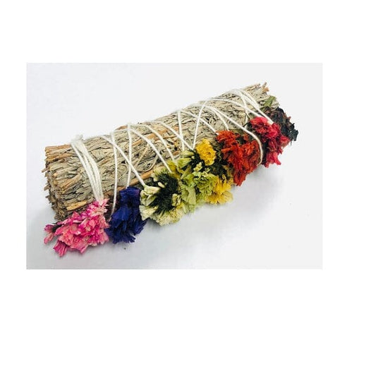 White Sage Smudge with 7 Chakra Sinauta Flower