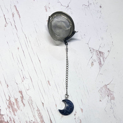 Crescent Moon Crystal Tea Strainer