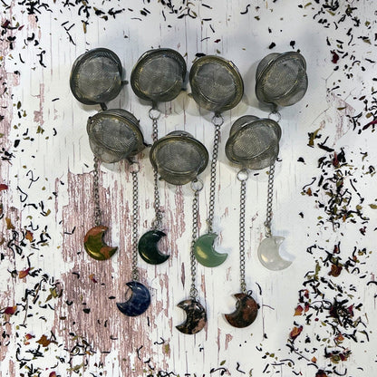 Crescent Moon Crystal Tea Strainer