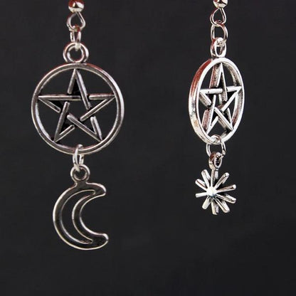Pentacle with Sun and Moon Earrings
