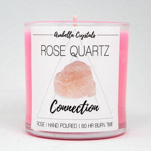 Rose Quartz Crystal Candle - 9oz