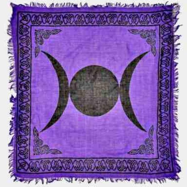 Triple Moon in Purple Altar Cloth - Big