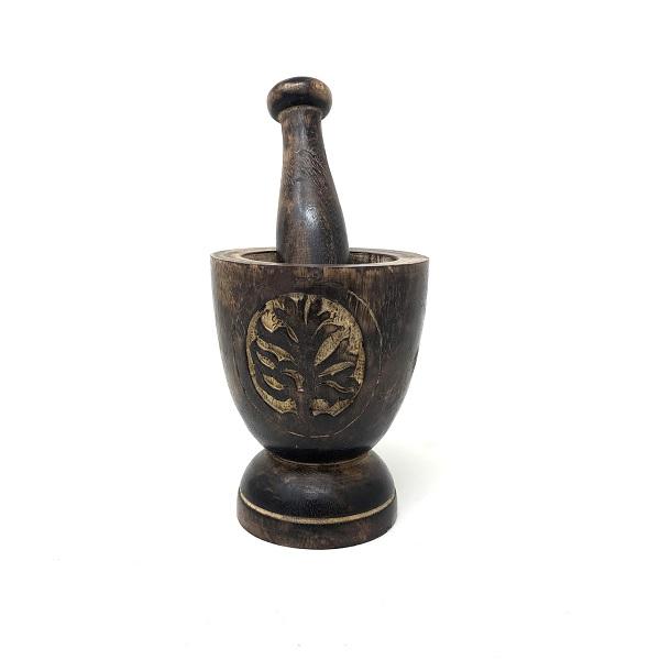 Tree of Life Wooden Mortar & Pestle