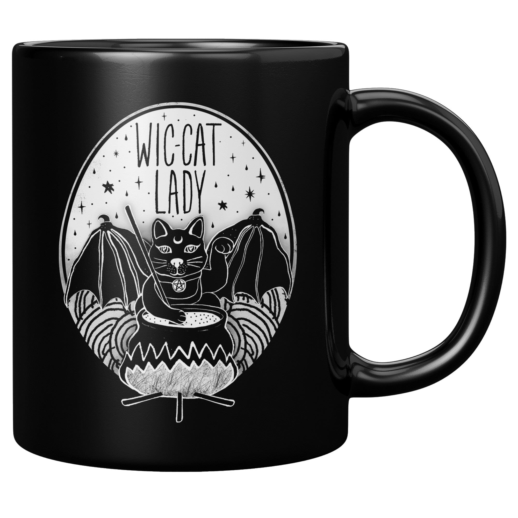 Wic-cat Lady - 11oz Black Mug