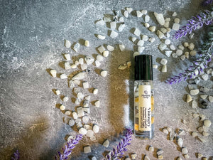 Visionary Jasmine Essential Oil Roll On with Rainbow Moonstone Crystals