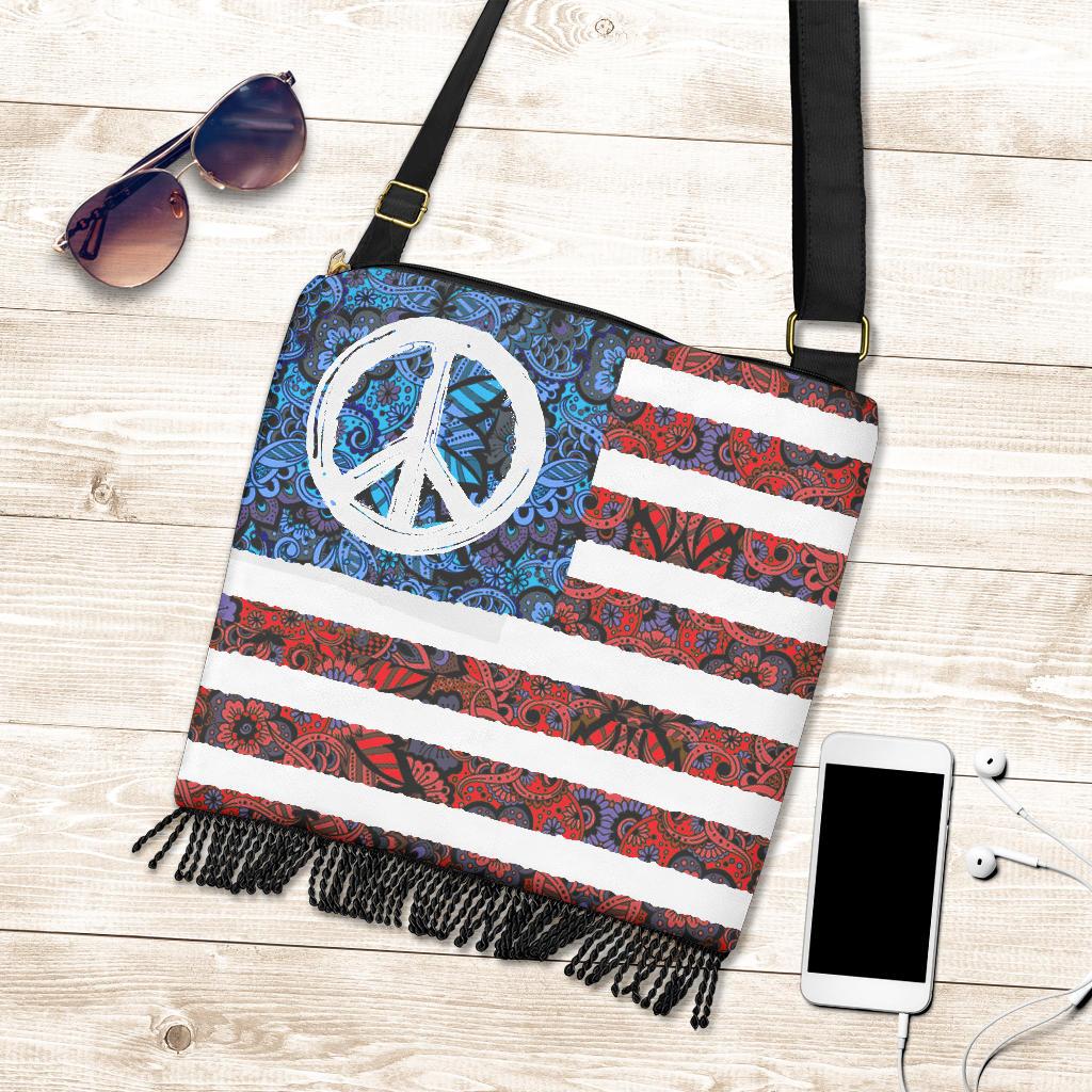 American Peace Flag - Boho Cross-body Bag