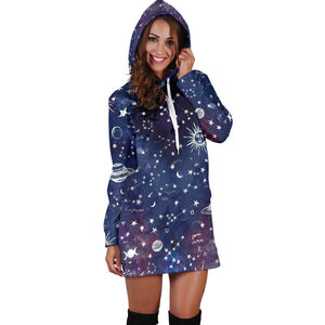 Astrology map - Blue hoodie dress