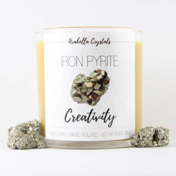Iron Pyrite Crystal Candle - 9oz