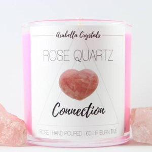 Rose Quartz Crystal Candle - 9oz