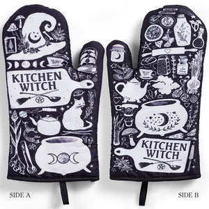 Kitchen Witch Oven Mitt Set