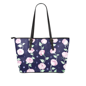 Roses & Moons - Big artificial leather bag.