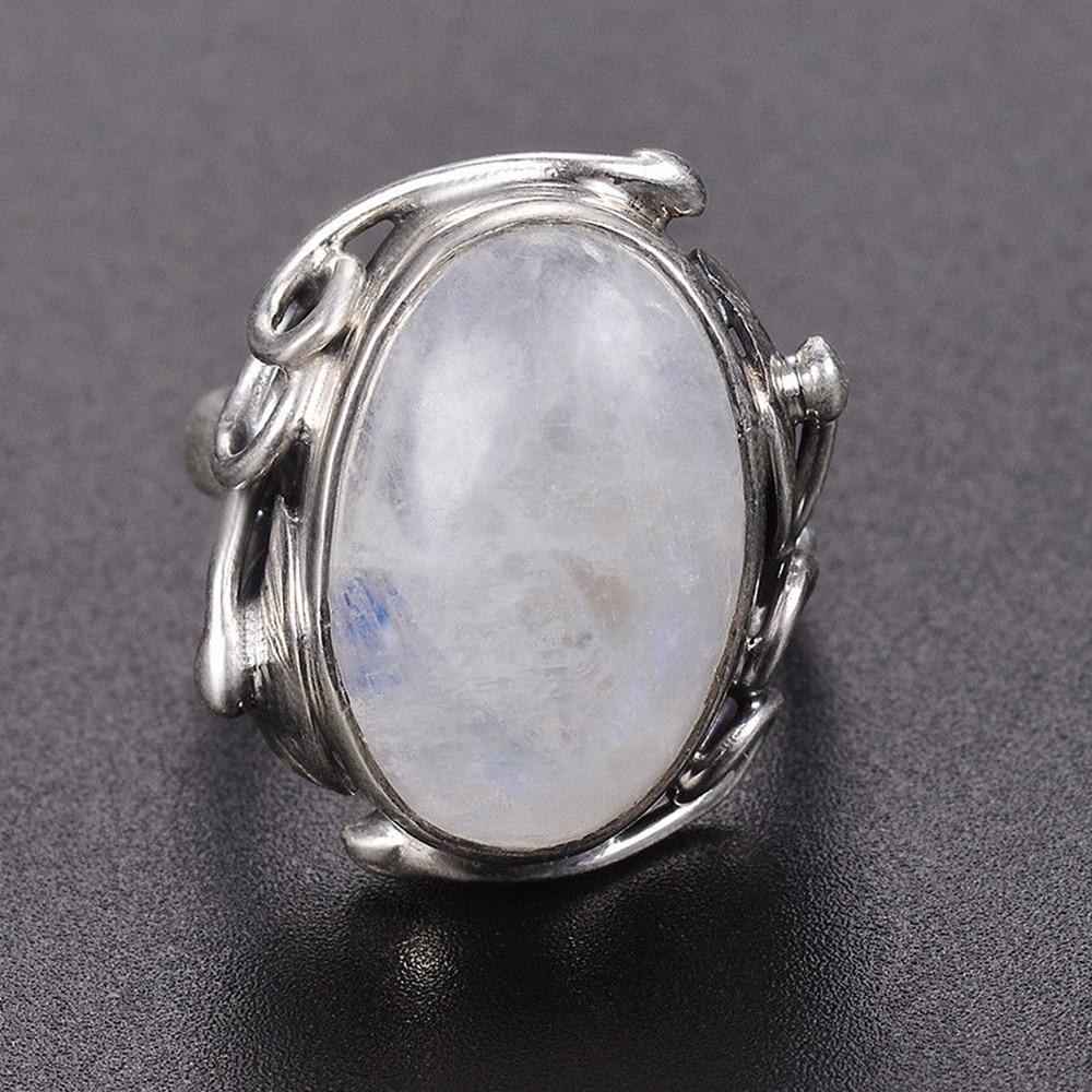 Vintage Decorated Oval Moonstone Ring