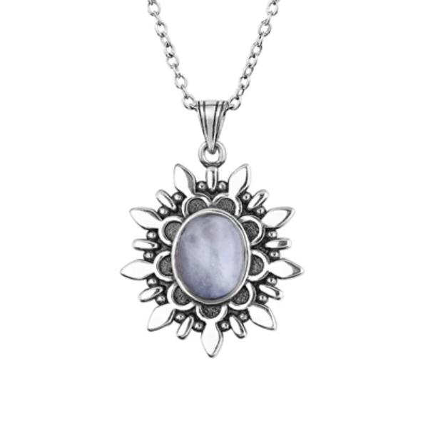Natural Blue Light Moonstone Pendant Necklace