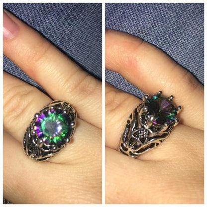 Mystic Rainbow Cubic Zirconia Ring