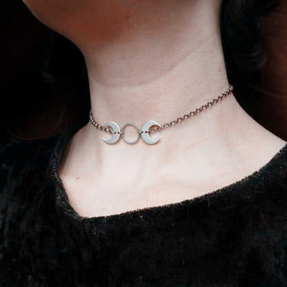 Triple Moon Goddess Choker