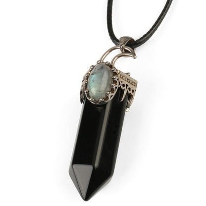 Natural Stone Crystal Pendant Necklace