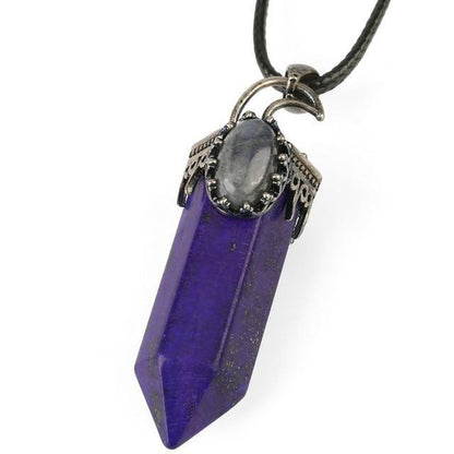 Natural Stone Crystal Pendant Necklace