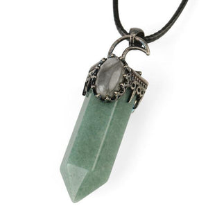 Natural Stone Crystal Pendant Necklace