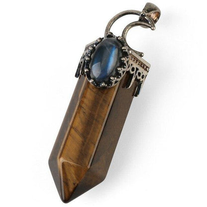 Natural Stone Crystal Pendant Necklace