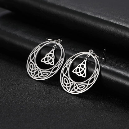 Celtic Triquetra Hoop Earrings