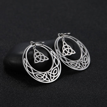 Celtic Triquetra Hoop Earrings