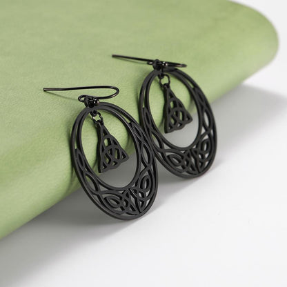 Celtic Triquetra Hoop Earrings