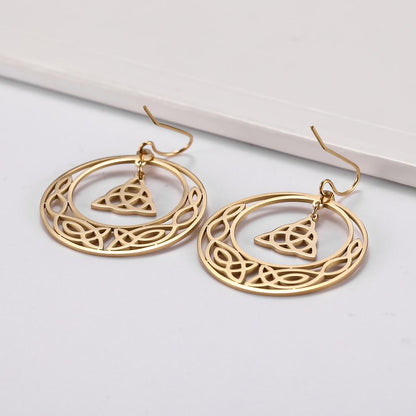 Celtic Triquetra Hoop Earrings