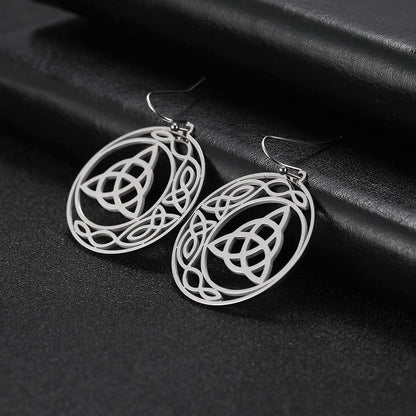 Celtic Triquetra Hoop Earrings