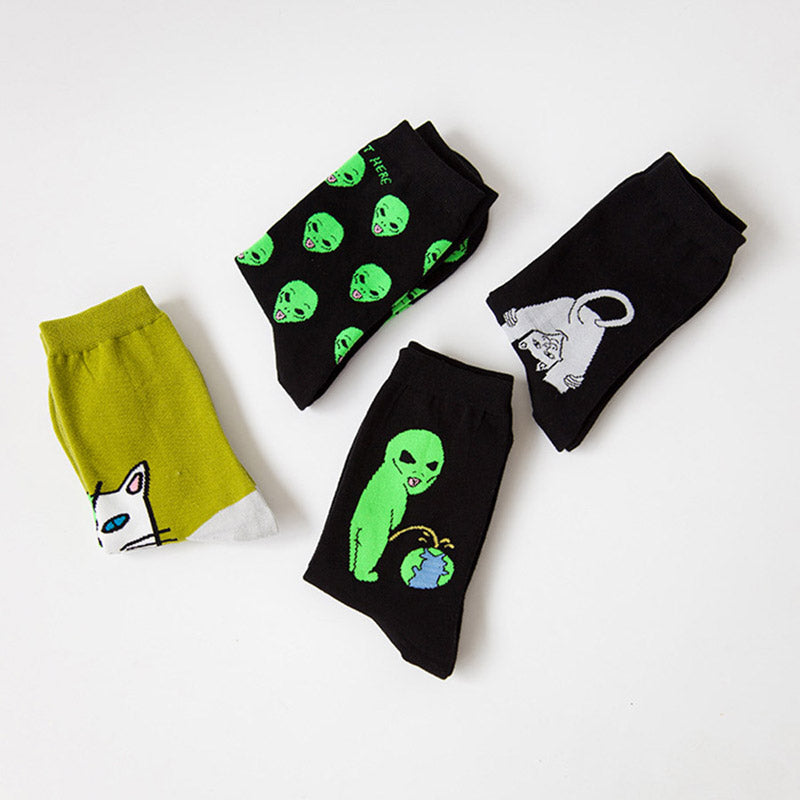 Aliens & Cats Socks