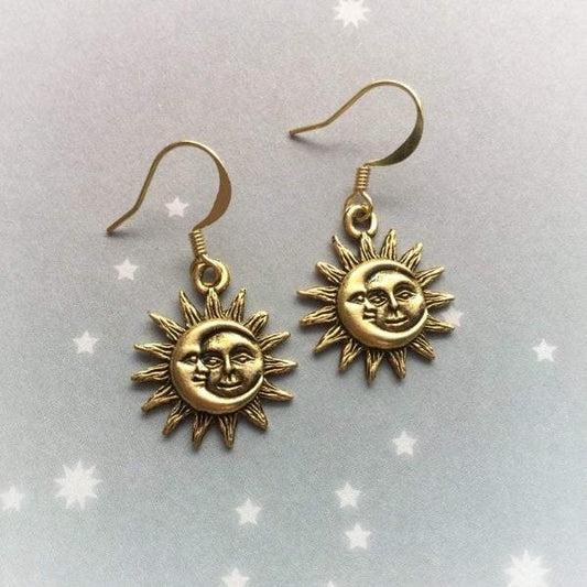 Sun and Moon Hook Earrings