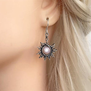 Bohemian Crescent Moon Sun Earrings