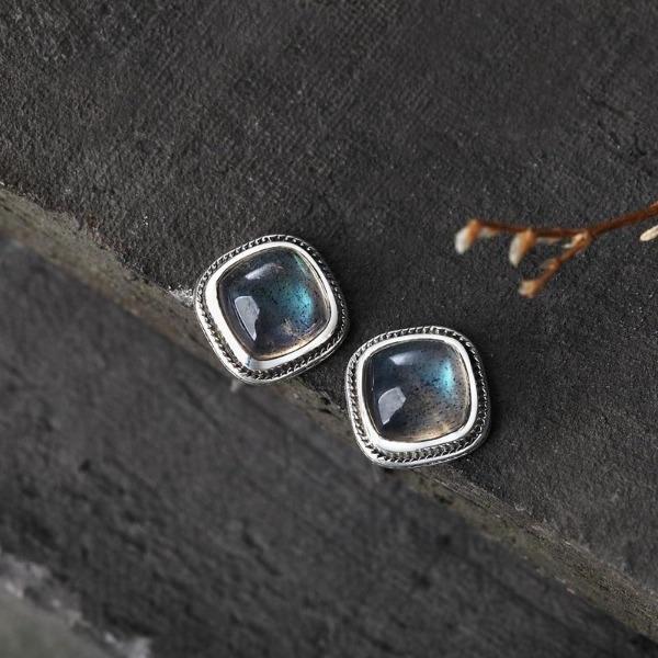 Natural Labradorite Gemstone Earrings