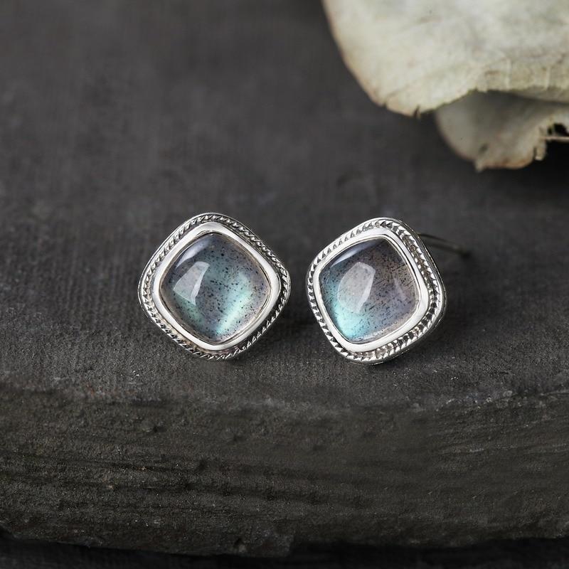 Natural Labradorite Gemstone Earrings