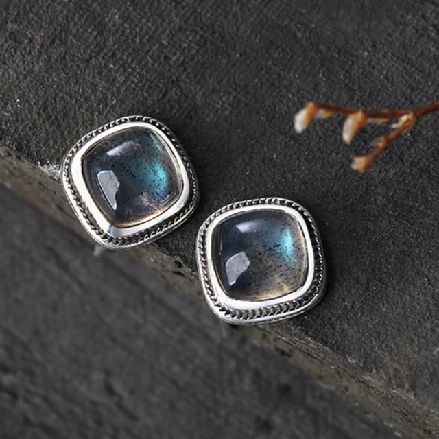 Natural Labradorite Gemstone Earrings