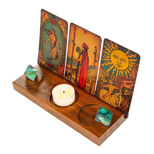 Triple Moon Wooden Altar Display Stand